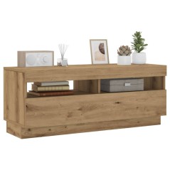 vidaXL TV-Schrank mit LED-Leuchten Artisan-Eiche 100x35x40 cm