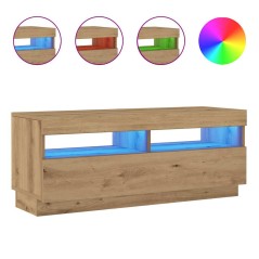 vidaXL TV-Schrank mit LED-Leuchten Artisan-Eiche 100x35x40 cm