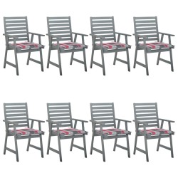 Garten-Essstühle mit Kissen 8 Stk. Massivholz Akazie
