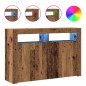 vidaXL Sideboard mit LED-Leuchten Altholz-Optik 115,5x30x75 cm vidaXL Sideboard mit LED-Leuchten Altholz-Optik 115,5x30x75 cm