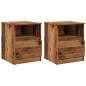 vidaXL Nachttische 2 Stk. Altholz-Optik 40x40x50 cm Holzwerkstoff