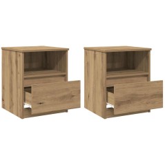 vidaXL Nachttische 2 Stk. Artisan-Eiche 40x40x50 cm Holzwerkstoff