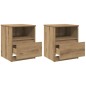 vidaXL Nachttische 2 Stk. Artisan-Eiche 40x40x50 cm Holzwerkstoff
