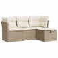 vidaXL 4-tlg. Garten-Sofagarnitur mit Kissen Beige Poly Rattan vidaXL 4-tlg. Garten-Sofagarnitur mit Kissen Beige Poly Rattan