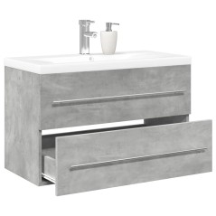 vidaXL 2-tlg. Badmöbel-Set Betongrau Holzwerkstoff