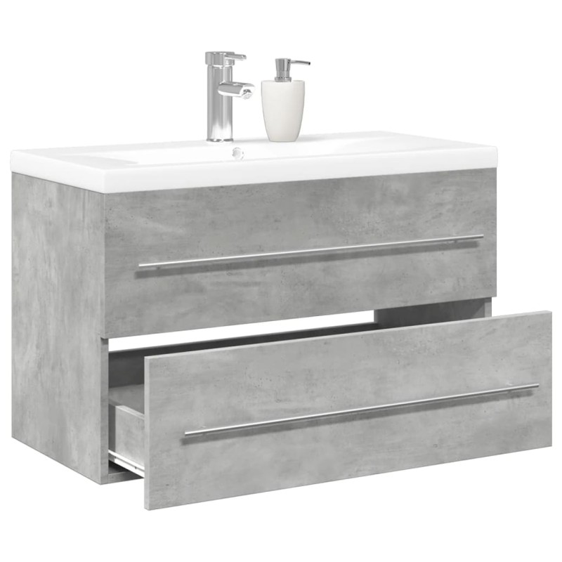 vidaXL 2-tlg. Badmöbel-Set Betongrau Holzwerkstoff vidaXL 2-tlg. Badmöbel-Set Betongrau Holzwerkstoff