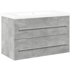 vidaXL 2-tlg. Badmöbel-Set Betongrau Holzwerkstoff