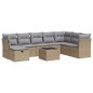 vidaXL 9-tlg. Garten-Sofagarnitur mit Kissen Beige Poly Rattan vidaXL 9-tlg. Garten-Sofagarnitur mit Kissen Beige Poly Rattan