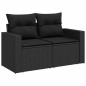 vidaXL 4-tlg. Garten-Sofagarnitur mit Kissen Schwarz Poly Rattan vidaXL 4-tlg. Garten-Sofagarnitur mit Kissen Schwarz Poly Rattan