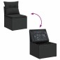 vidaXL 4-tlg. Garten-Sofagarnitur mit Kissen Schwarz Poly Rattan vidaXL 4-tlg. Garten-Sofagarnitur mit Kissen Schwarz Poly Rattan
