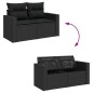 vidaXL 4-tlg. Garten-Sofagarnitur mit Kissen Schwarz Poly Rattan vidaXL 4-tlg. Garten-Sofagarnitur mit Kissen Schwarz Poly Rattan