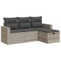 vidaXL 4-tlg. Garten-Sofagarnitur mit Kissen Hellgrau Poly Rattan vidaXL 4-tlg. Garten-Sofagarnitur mit Kissen Hellgrau Poly Rattan
