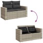 vidaXL 4-tlg. Garten-Sofagarnitur mit Kissen Hellgrau Poly Rattan vidaXL 4-tlg. Garten-Sofagarnitur mit Kissen Hellgrau Poly Rattan