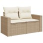 vidaXL 5-tlg. Garten-Sofagarnitur mit Kissen Beige Poly Rattan vidaXL 5-tlg. Garten-Sofagarnitur mit Kissen Beige Poly Rattan