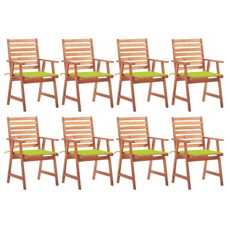 vidaXL Garten-Essstühle 8 Stk. mit Kissen Massivholz Akazie vidaXL Garten-Essstühle 8 Stk. mit Kissen Massivholz Akazie
