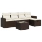 vidaXL 6-tlg. Garten-Sofagarnitur mit Kissen Braun Poly Rattan vidaXL 6-tlg. Garten-Sofagarnitur mit Kissen Braun Poly Rattan