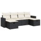 vidaXL 6-tlg. Garten-Sofagarnitur mit Kissen Schwarz Poly Rattan vidaXL 6-tlg. Garten-Sofagarnitur mit Kissen Schwarz Poly Rattan