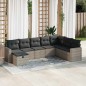 vidaXL 8-tlg. Garten-Sofagarnitur mit Kissen Grau Poly Rattan vidaXL 8-tlg. Garten-Sofagarnitur mit Kissen Grau Poly Rattan