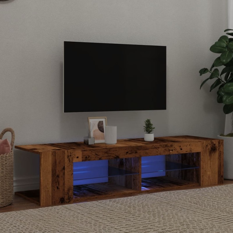 vidaXL TV-Schrank mit LED-Leuchten Altholz-Optik 135x39x30 cm vidaXL TV-Schrank mit LED-Leuchten Altholz-Optik 135x39x30 cm