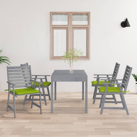 vidaXL Garten-Essstühle mit Kissen 4 Stk. Massivholz Akazie