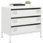 vidaXL Sideboard Weiß 68x39x58,5 cm Kaltgewalzter Stahl vidaXL Sideboard Weiß 68x39x58,5 cm Kaltgewalzter Stahl