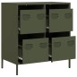 vidaXL Sideboard Olivgrün 68x39x73,5 cm Kaltgewalzter Stahl vidaXL Sideboard Olivgrün 68x39x73,5 cm Kaltgewalzter Stahl