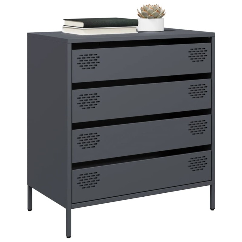 vidaXL Sideboard Anthrazit 68x39x73,5 cm Kaltgewalzter Stahl vidaXL Sideboard Anthrazit 68x39x73,5 cm Kaltgewalzter Stahl