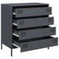 vidaXL Sideboard Anthrazit 68x39x73,5 cm Kaltgewalzter Stahl vidaXL Sideboard Anthrazit 68x39x73,5 cm Kaltgewalzter Stahl