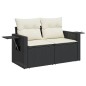 vidaXL 7-tlg. Garten-Sofagarnitur mit Kissen Schwarz Poly Rattan vidaXL 7-tlg. Garten-Sofagarnitur mit Kissen Schwarz Poly Rattan