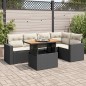 vidaXL 6-tlg. Garten-Sofagarnitur mit Kissen Schwarz Poly Rattan vidaXL 6-tlg. Garten-Sofagarnitur mit Kissen Schwarz Poly Rattan