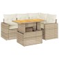 vidaXL 5-tlg. Garten-Sofagarnitur mit Kissen Beige Poly Rattan vidaXL 5-tlg. Garten-Sofagarnitur mit Kissen Beige Poly Rattan