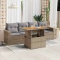 vidaXL 5-tlg. Garten-Sofagarnitur mit Kissen Beige Poly Rattan vidaXL 5-tlg. Garten-Sofagarnitur mit Kissen Beige Poly Rattan