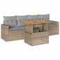 vidaXL 5-tlg. Garten-Sofagarnitur mit Kissen Beige Poly Rattan vidaXL 5-tlg. Garten-Sofagarnitur mit Kissen Beige Poly Rattan