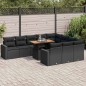 vidaXL 11-tlg. Garten-Sofagarnitur mit Kissen Schwarz Poly Rattan vidaXL 11-tlg. Garten-Sofagarnitur mit Kissen Schwarz Poly Rattan