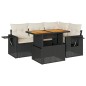vidaXL 5-tlg. Garten-Sofagarnitur mit Kissen Schwarz Poly Rattan vidaXL 5-tlg. Garten-Sofagarnitur mit Kissen Schwarz Poly Rattan