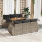 vidaXL 7-tlg. Garten-Sofagarnitur mit Kissen Grau Poly Rattan vidaXL 7-tlg. Garten-Sofagarnitur mit Kissen Grau Poly Rattan