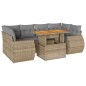 vidaXL 7-tlg. Garten-Sofagarnitur mit Kissen Beige Poly Rattan vidaXL 7-tlg. Garten-Sofagarnitur mit Kissen Beige Poly Rattan