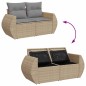 vidaXL 7-tlg. Garten-Sofagarnitur mit Kissen Beige Poly Rattan vidaXL 7-tlg. Garten-Sofagarnitur mit Kissen Beige Poly Rattan