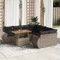 vidaXL 9-tlg. Garten-Sofagarnitur mit Kissen Grau Poly Rattan vidaXL 9-tlg. Garten-Sofagarnitur mit Kissen Grau Poly Rattan