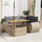 vidaXL 5-tlg. Garten-Sofagarnitur mit Kissen Beige Poly Rattan vidaXL 5-tlg. Garten-Sofagarnitur mit Kissen Beige Poly Rattan