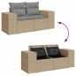 vidaXL 6-tlg. Garten-Sofagarnitur mit Kissen Beige Poly Rattan vidaXL 6-tlg. Garten-Sofagarnitur mit Kissen Beige Poly Rattan