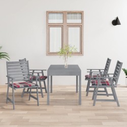 vidaXL Garten-Essstühle mit Kissen 4 Stk. Massivholz Akazie