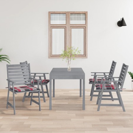 vidaXL Garten-Essstühle mit Kissen 4 Stk. Massivholz Akazie