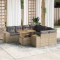vidaXL 9-tlg. Garten-Sofagarnitur mit Kissen Beige Poly Rattan vidaXL 9-tlg. Garten-Sofagarnitur mit Kissen Beige Poly Rattan