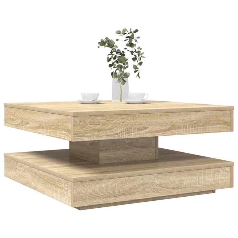 vidaXL Couchtisch 360-Grad Drehbar Sonoma-Eiche 70x70x34,5 cm vidaXL Couchtisch 360-Grad Drehbar Sonoma-Eiche 70x70x34,5 cm