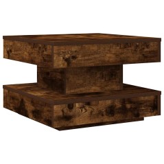 vidaXL Couchtisch 360-Grad Drehbar Räuchereiche 50x50x34,5 cm