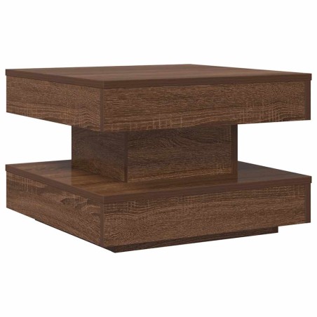 vidaXL Couchtisch 360-Grad Drehbar Eichen-Optik 50x50x34,5 cm