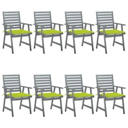 Garten-Essstühle mit Kissen 8 Stk. Massivholz Akazie