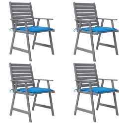 vidaXL Garten-Essstühle mit Kissen 4 Stk. Massivholz Akazie