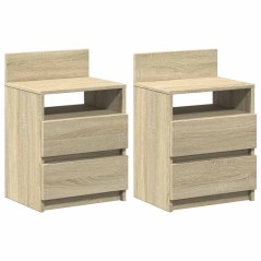 vidaXL Nachttische 2 Stk. mit 2 Schubladen Sonoma-Eiche 40x33x60 cm